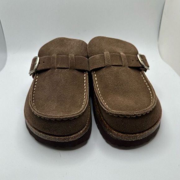 CUSHIONAIRE Women's Genuine Leather Cork Footbed Clog with +Comfort 8.5 WIDE BRO - Picture 2 of 7